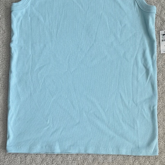 Talbots Ribbed Tank Top Blue Ice Size M NWT Wardrobe Staple Summer Classic Soft - Picture 4 of 11